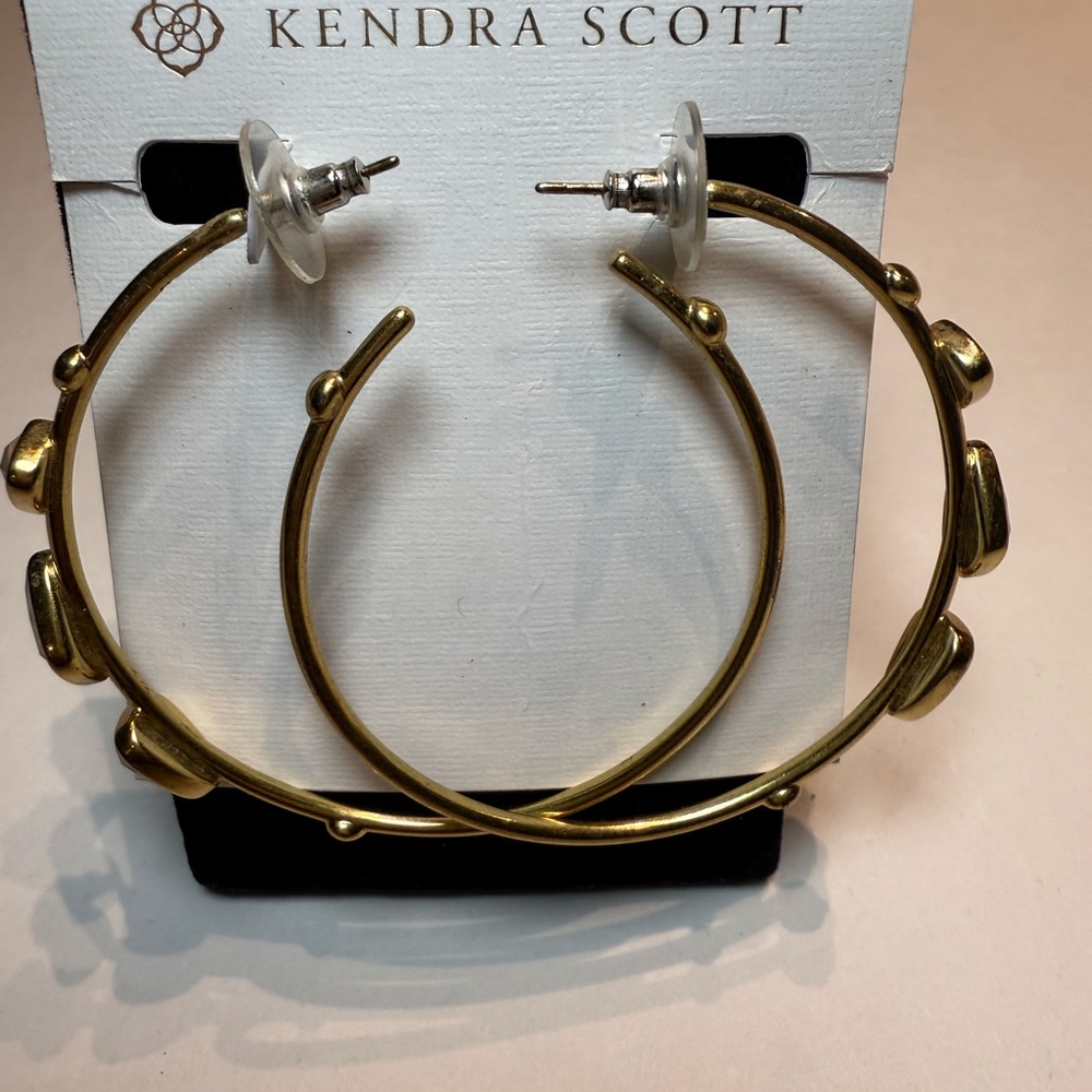 Kendra Scott Gold Textured Hoop Earrings